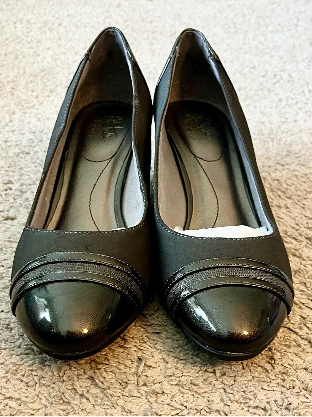 LifeStride Juliana Gray Patent Wedge Pumps Size 11W